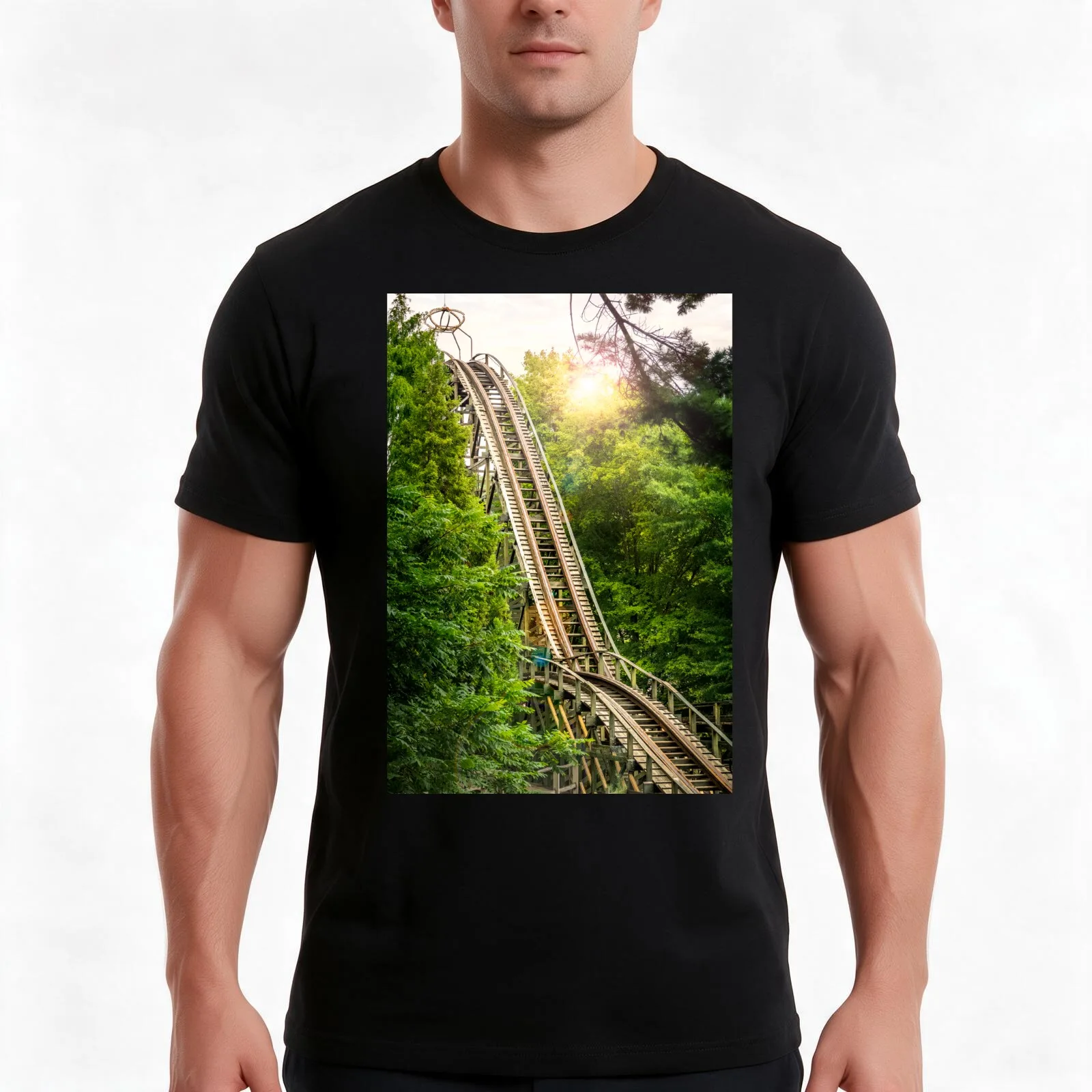 Phoenix Roller Coaster Knoebels T-Shirt Summer Casual Cotton Tee Oversized Streetwear Tops Vintage Graphic Print