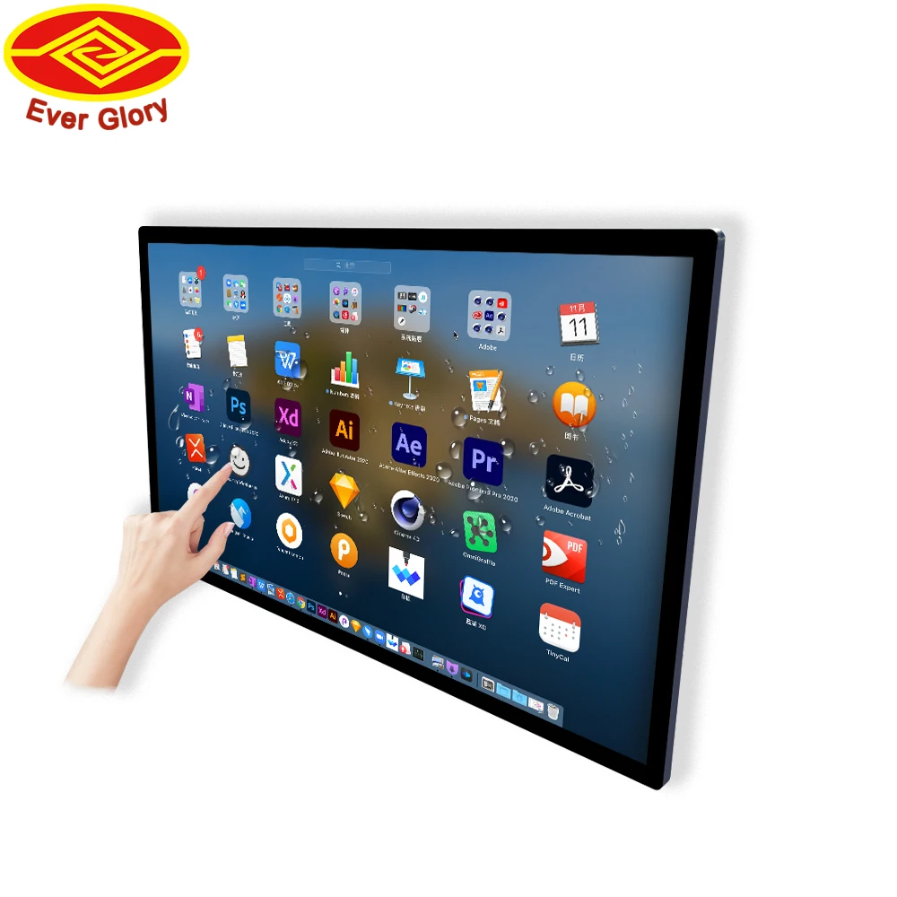 

High Brightness 1920x1080 Optical Bonding IP65 Waterproof 10 Points Touch Screen 27Inch Industrial Outdoor Touch Screen Monitors