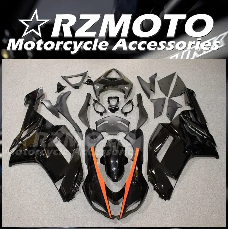 

4Gifts New ABS Full Fairings Kit Fit For KAWASAKI ZX-6R ZX6R 636 2007 2008 07 08 Bodywork Set Custom Black Orange