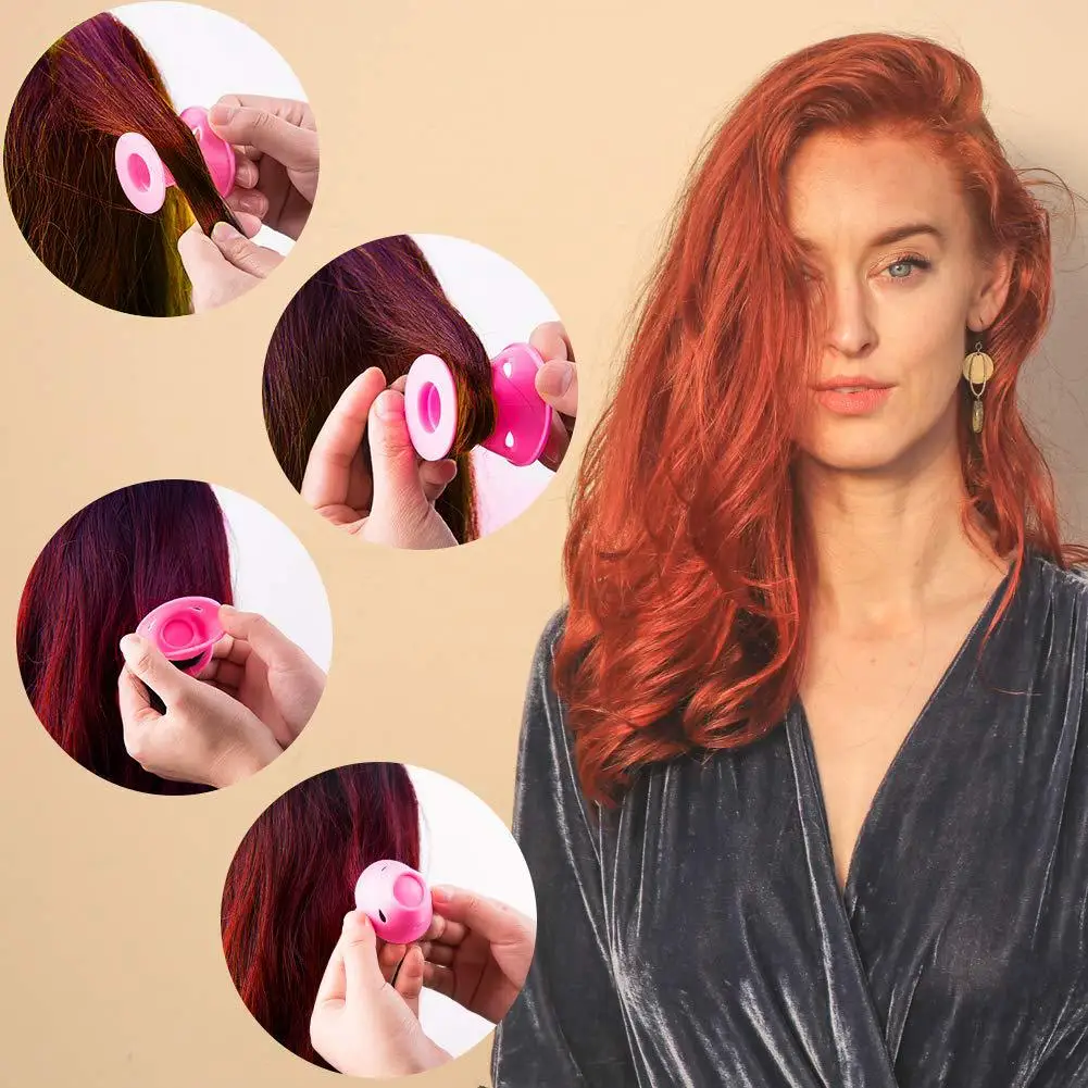 10pcs hair curler Soft Rubber Silicone Hair Curler Heatless Magic Rollers Sleep Flexible No Heat Hair Curling Women DIY Hair Sty