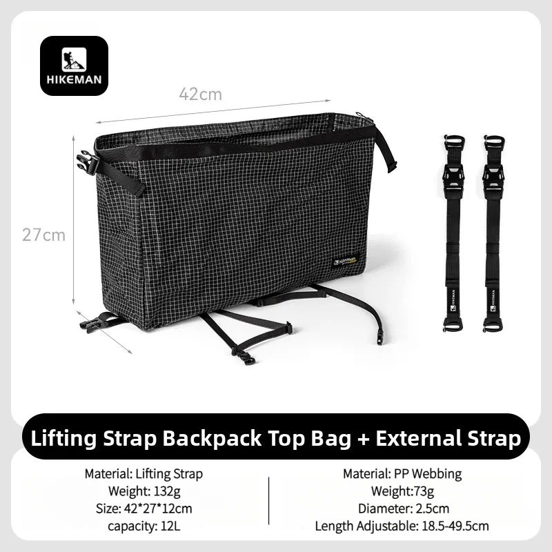 

Многофункциональная подвесная сумка Hikeman Bapa Top Cargo Dyneema для альпинизма и активного отдыха, расширяемая, для S Bag Ten