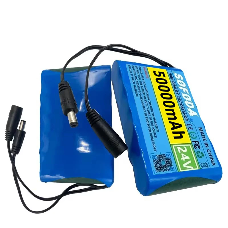 New 100% original 24V 6S1P 50000mah battery lithium ion battery pack capacity DC 24v 50Ah CCTV cam Monitor