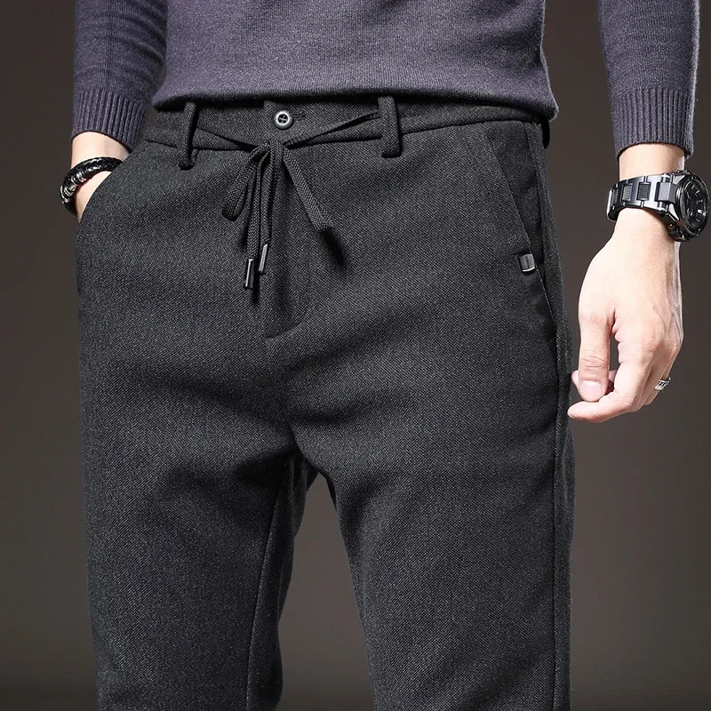 2024 Spring Autumn New Men's Business Casual Pants Korean Style Stretch Straight Comfortable Fashionable Slim Trousers Male