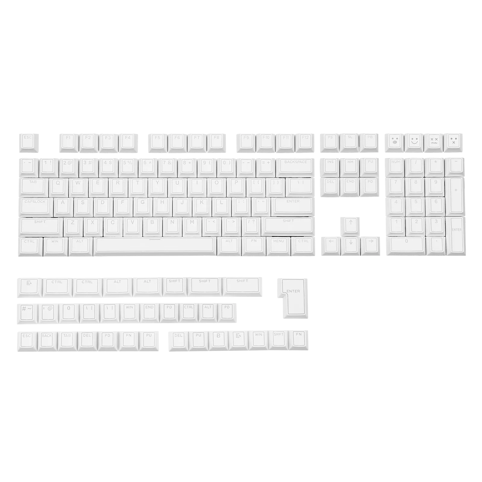  EPOMAKER Glintrix Keycaps Set 142 Cherry Profile PBT Shine-Through Keycaps (Only Black/White) for ANSI/ISO Mechanical Keyboard