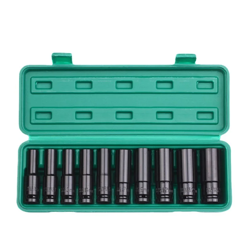 

10pcs 1/2" Drive Metric Impact Socket Set Universal Socket Metric Drive Deep Socket Set Wrench for Air Pneumatic Repair Tools