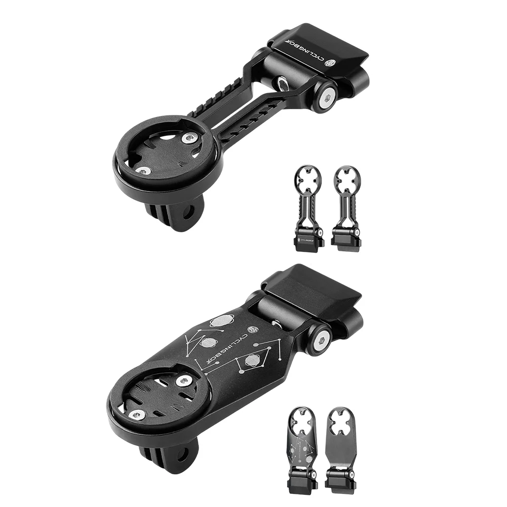

CYCLINGBOX Bike GPS Stopwatch Bracket Adjustable Handlebar Extended Bracket Aluminum Alloy Centered View Cycling Tools