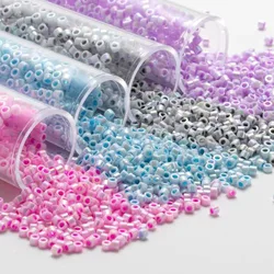 MKY Beads 2mm 10Grams/Tube Matte Solid Color Frosted Seed Beads AB Plating DIY Sewing Craft