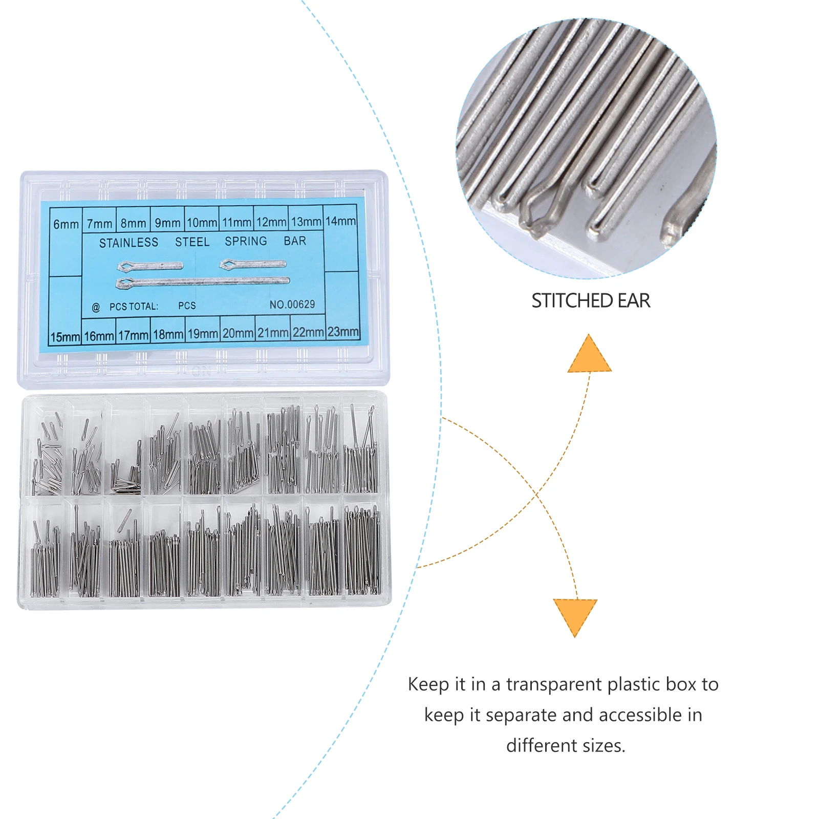 

360pcs Stainless Steel Band Link Cotter 18 Sizes 6Mm-23Mm Silver Double Shoulder Repair Tool For Metal Strap Replacement Seam