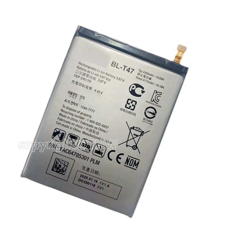 100% Original Replacement Batteria 4300mAh BL-T47 Battery for LG BL T47 Phone Batteries With Tools+Tracking Number