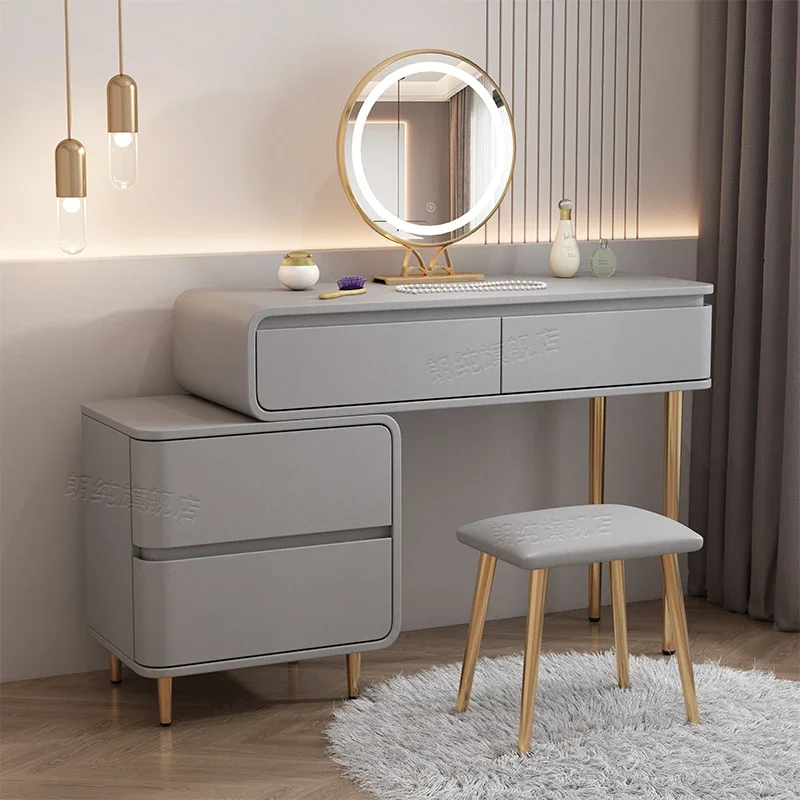 

Nordic Furniture Nightstand Children's Dressing Table Girl Dresser Vanity Mirror With Lights Mesita De Noche Bedrooms Furniture