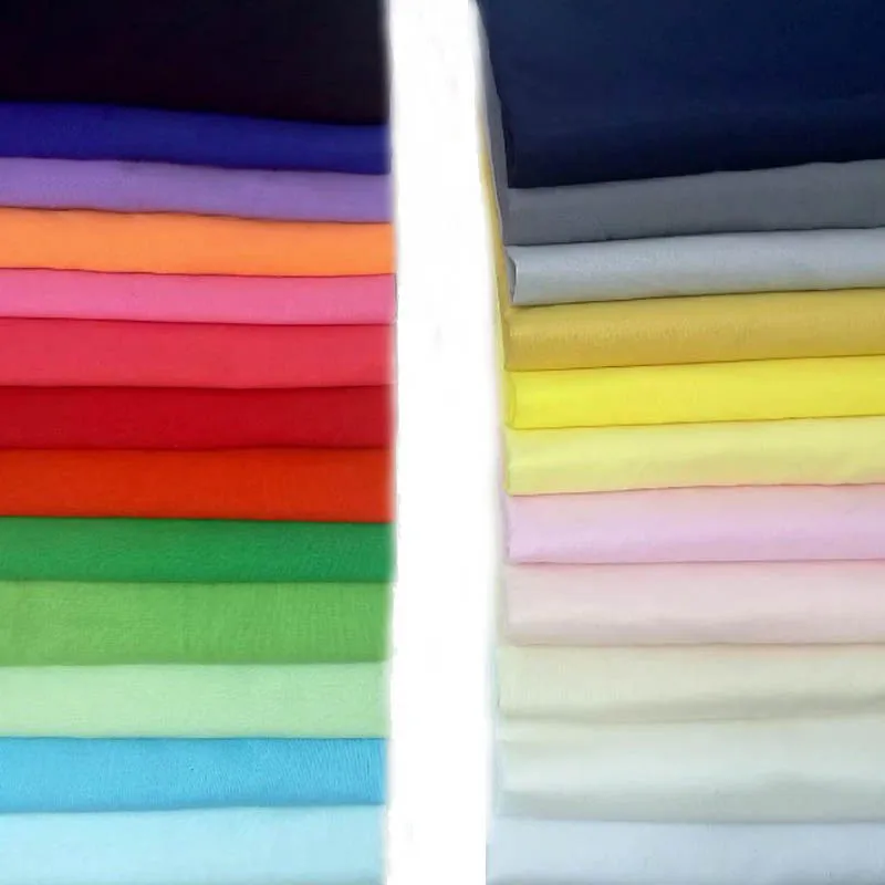 100% Cotton Plain Thin Solid WHITE BLACK YELLOW RED BROWN PINK ORANGE BLUE CAMEL GRAY fabrics For Summer Apperal Dress Lining