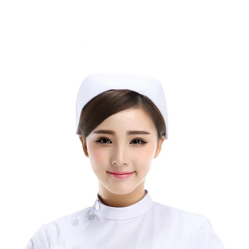 Nova moda branco enfermeira boné feminino médico chapéu hospital cor verde profissional detist bonés uniforme atacado boné