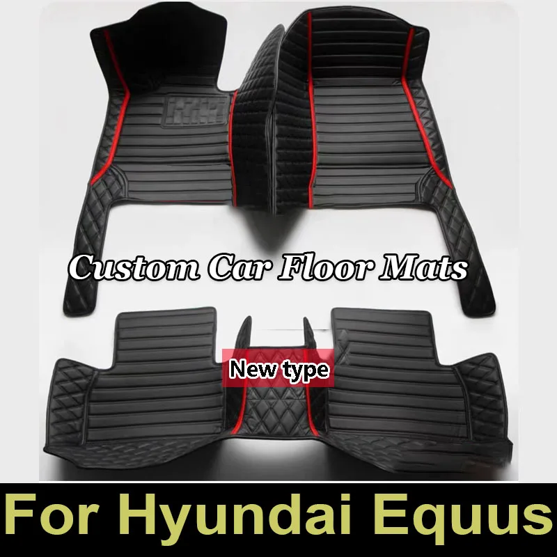 Custom Car Floor Mats for Hyundai Equus 5 Seat 2010-2017 Years Artificial Leather 100% Fit Interior Details Car Accessories