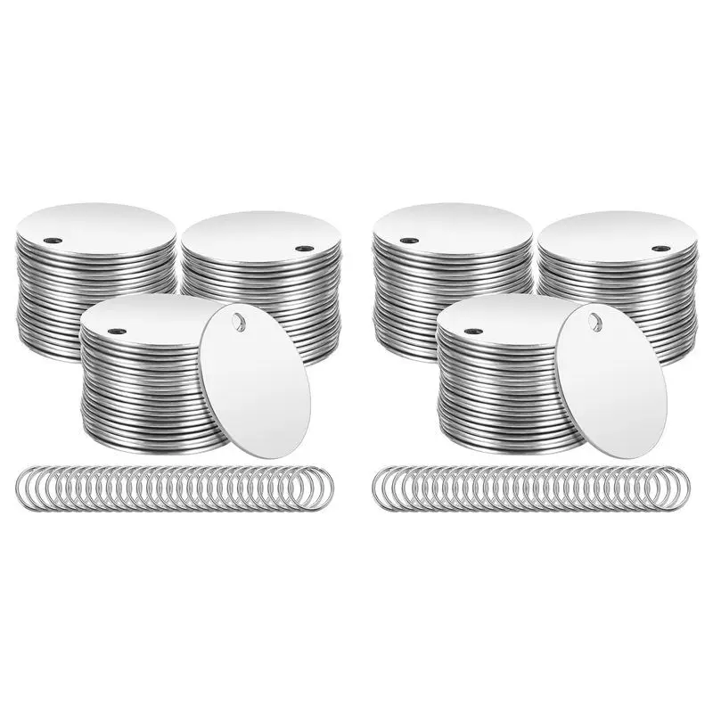 

110 Pieces Metal Stamping Blank Tags - 1.2 Inch Round Stainless Steel Stamping Blanks With Hole,For Jewelry Making,DIY