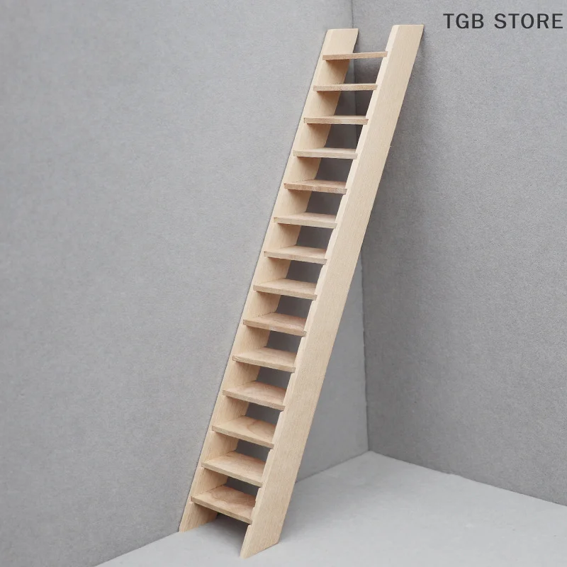 1/12 Dollhouse Staircase Ladder Dolls House Stair Model Dollhouse Miniature Furniture Accessories Pretend Play Toys