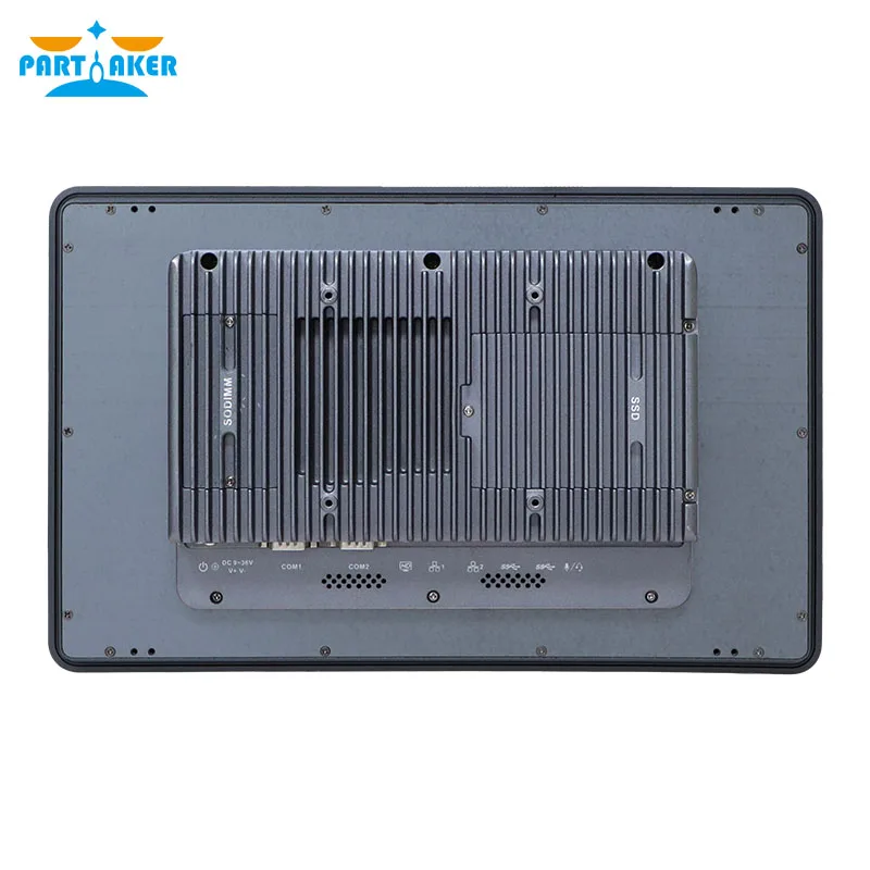 Partaker 15.6 Inch Industrial Panel PC I7 10810U I5 10310U I3 10110U J6412 TPM2.0 Dual Lan 9~36V TPM2.0 Resistive Touch Screen