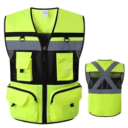 Workwear Vest with Multi Functional Pockets Working Vest for Men Construction Building Work Waistcoats