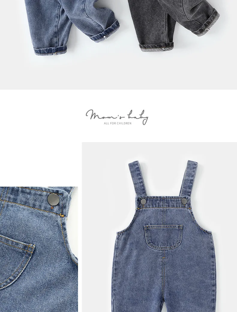 MILANCEL Neue Ankunft Kinder Kleidung Baby Mädchen Jungen Overalls Solide Kurze Stil Kleinkind Denim Overol Overalls – Detail 9