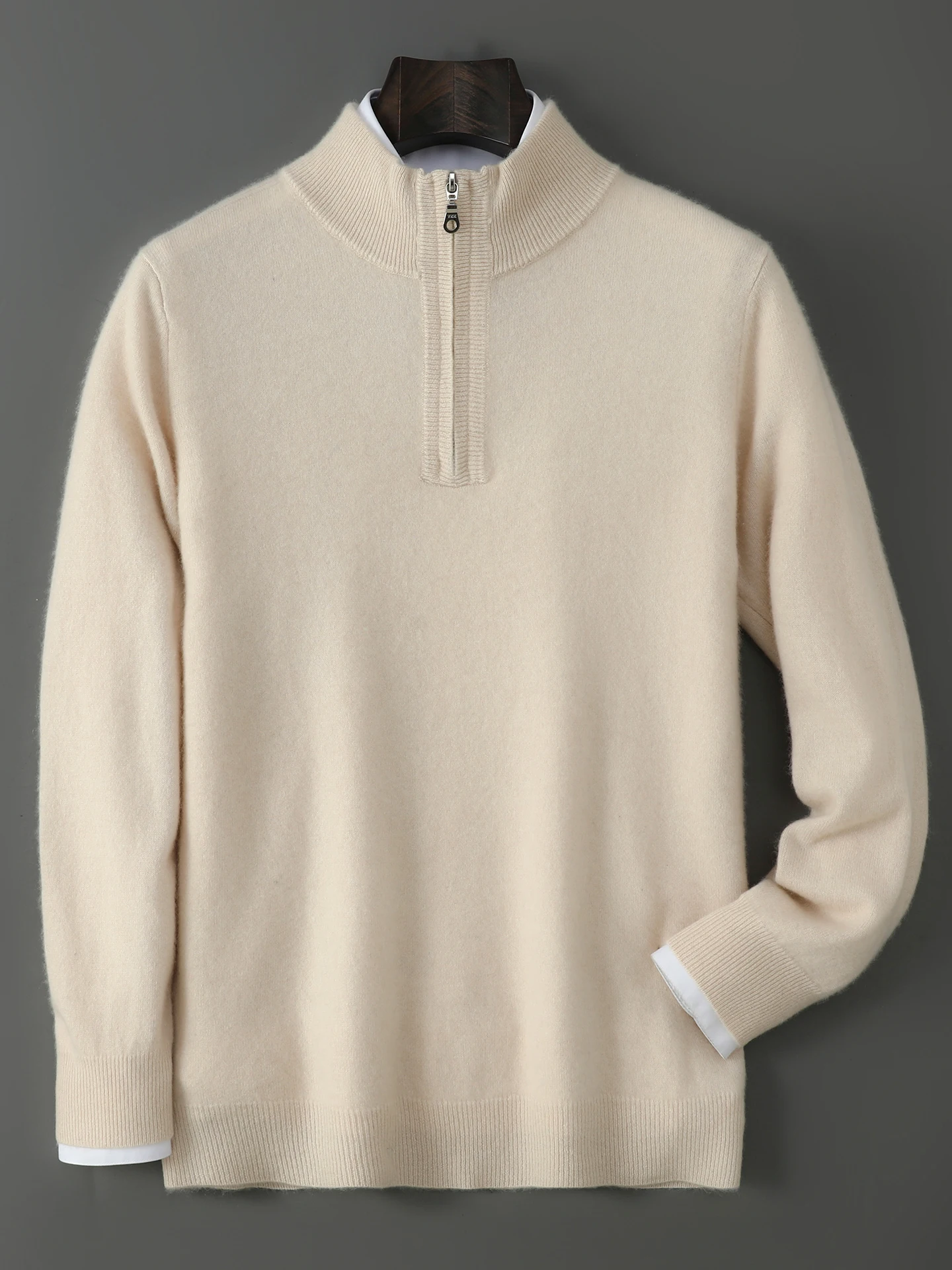 New 100% Wool Men's Sweater Autumn Winter Warm Knitwear Pullover Long Sleeve Clothing Top Man Smart Casual Jumper Daily Outfit