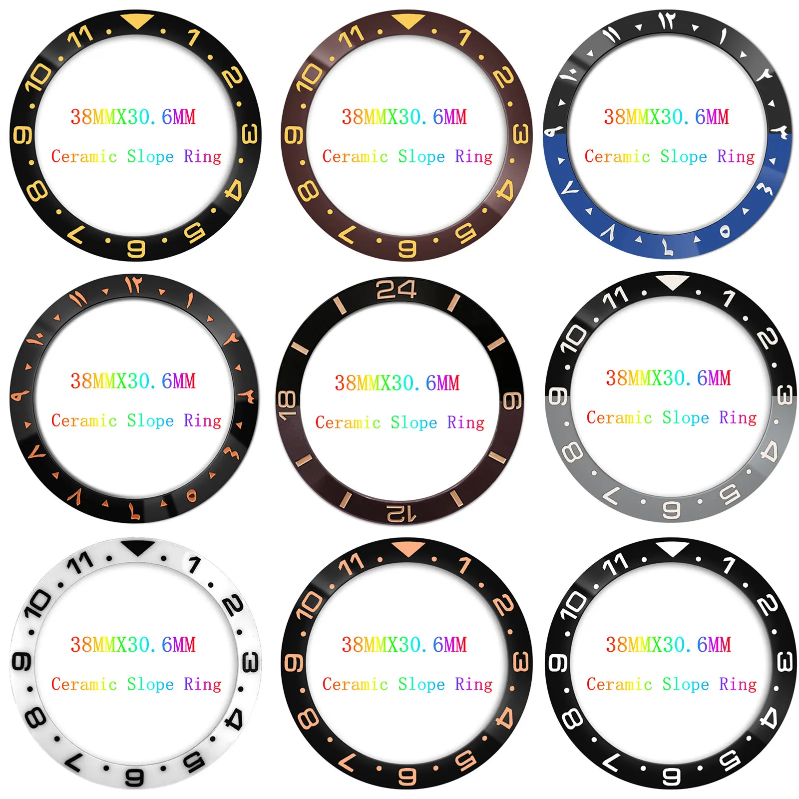 

38x30,6 мм керамический ободок для часов, вставка для модификации часов, запасные части