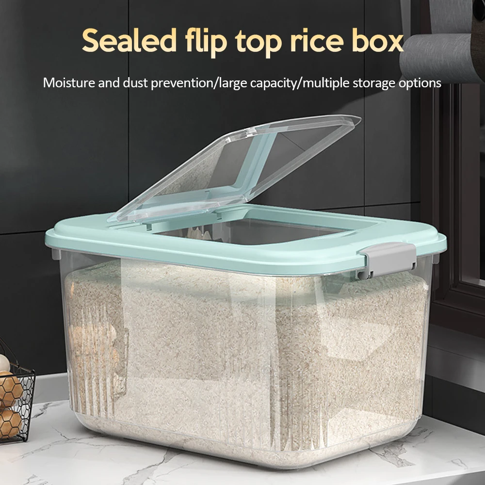 Dog Food Storage Container Moisture Proof with Transparent Airtight Lid Multifunctional Storage Box Rice Flour Food Container