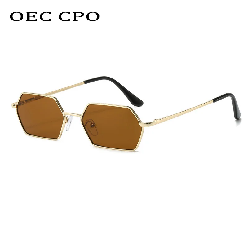 Classic Polygon Sunglasses Men Brand Design Fashion Small Frame Red Mirror Coating Sun Glasses Female Square Eyewear Shade UV400