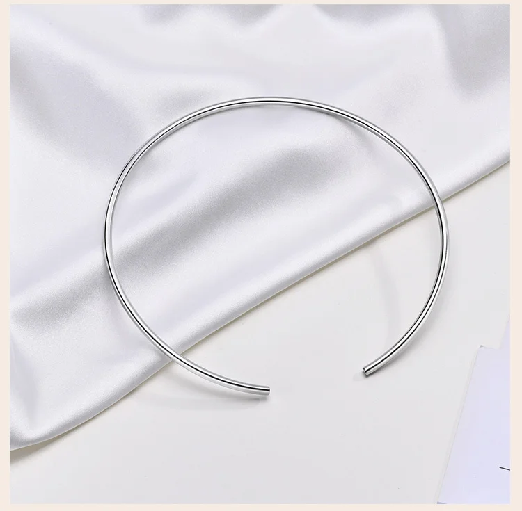 Halstulpe für Damen, offener Kragen, verstellbare Halsband-Drehmomente-Halskette, einfacher Edelstahl-Schmuck – Detail 4