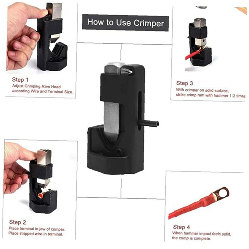 Hand Tools, Cable Lug Crimping Tool, Hammer Lug Crimper Battery Terminal Wire Soldering Cable Crimping Tool AWG 6 To 3/0 Durable