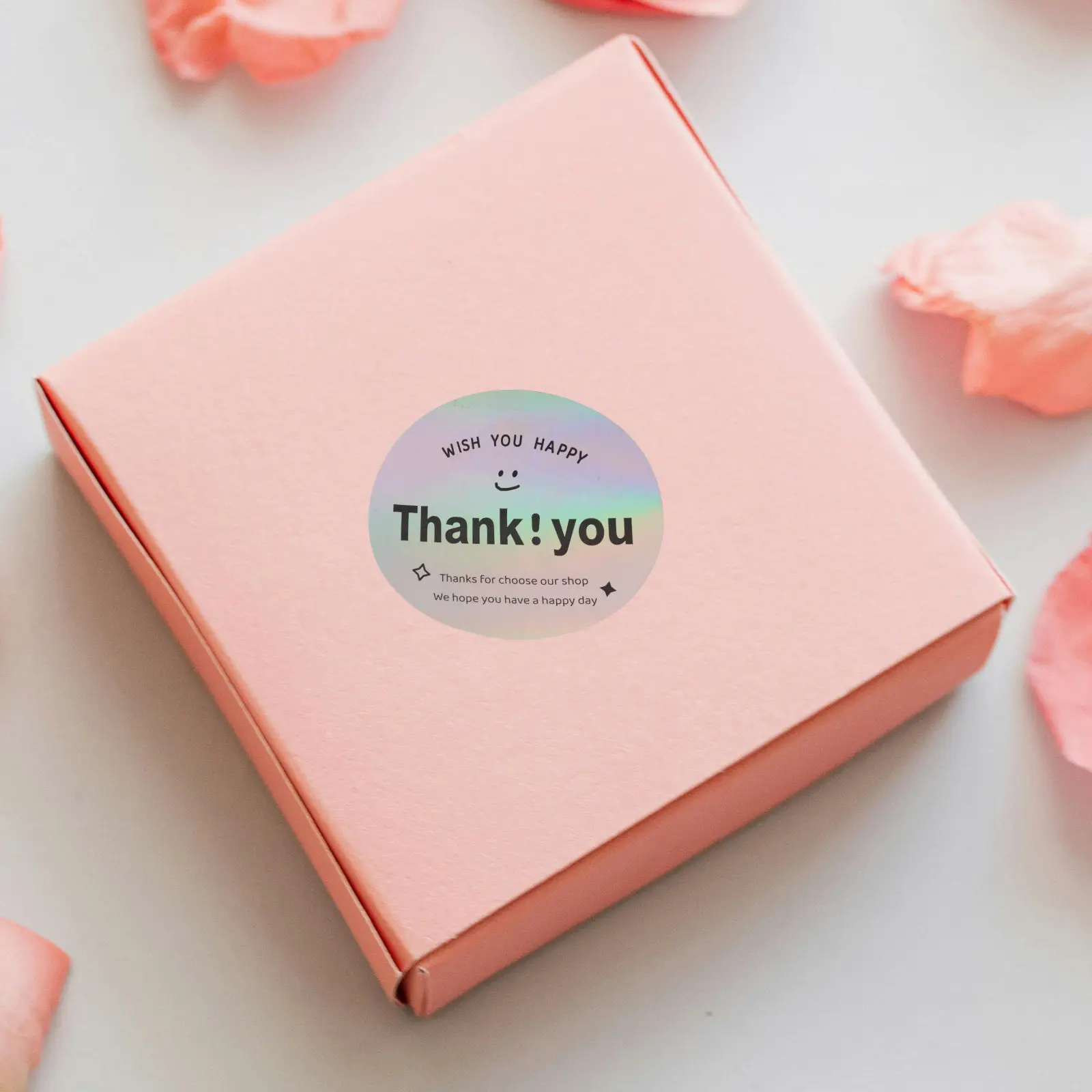 

1 Roll Thank You Label Stickers Strong Adhesion No Residue Removable Sealing Stickers for Gift Wrap Envelopes Bags Thank Themed