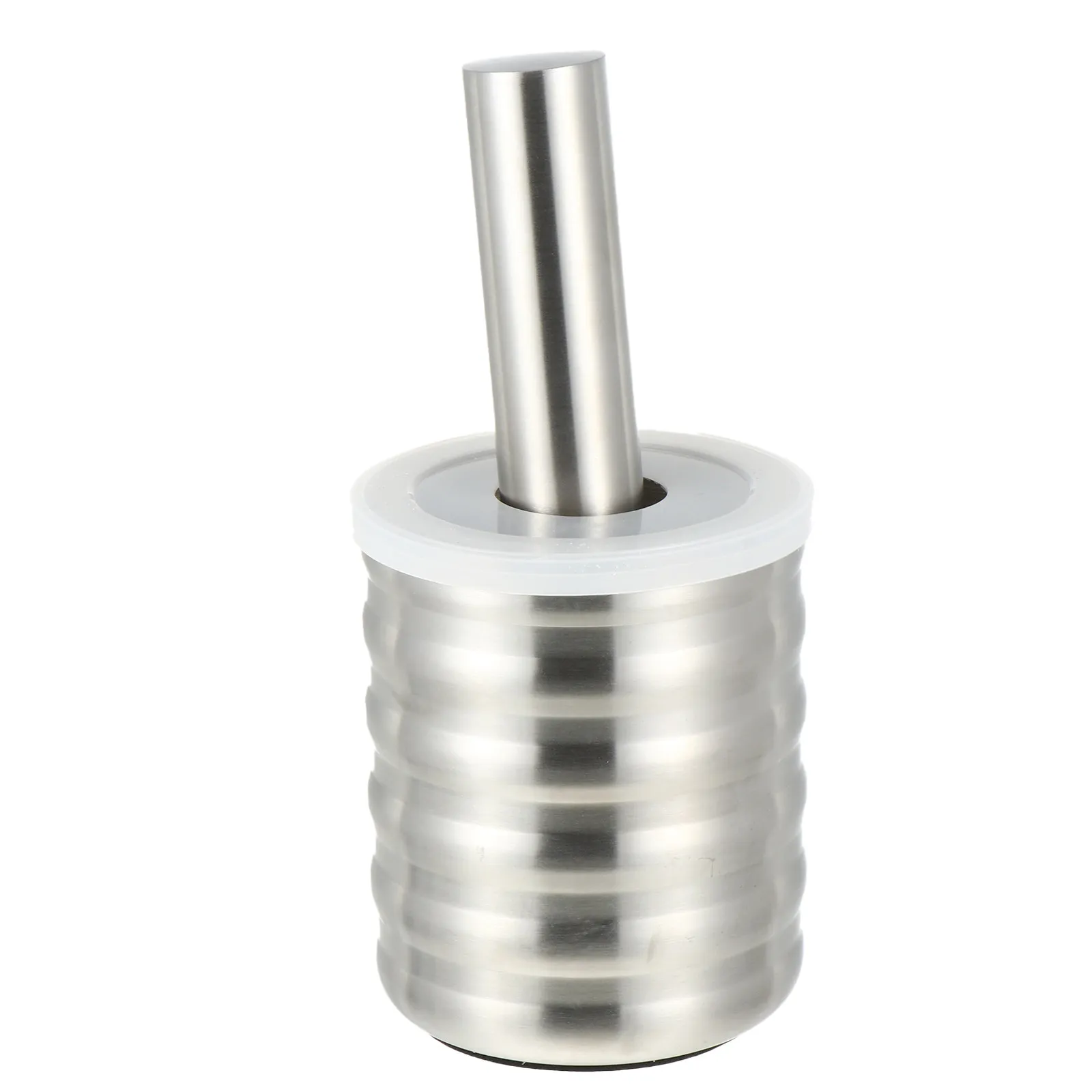 1 Juego de Mortero y Pilón de Acero Inoxidable para Ajo, Herramienta de Cocina Profesional, Diseño Ergonómico, Picador Manual Portátil para Uso Doméstico