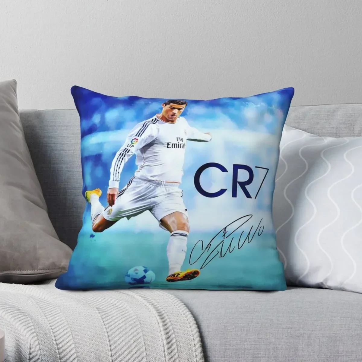 Cristiano Ronaldo-funda De Almohada De Poliéster Estampado De Terciopelo, 35x35cm 14x14Inch40x40cm 16x16Inch45x45cm 18x18Inch