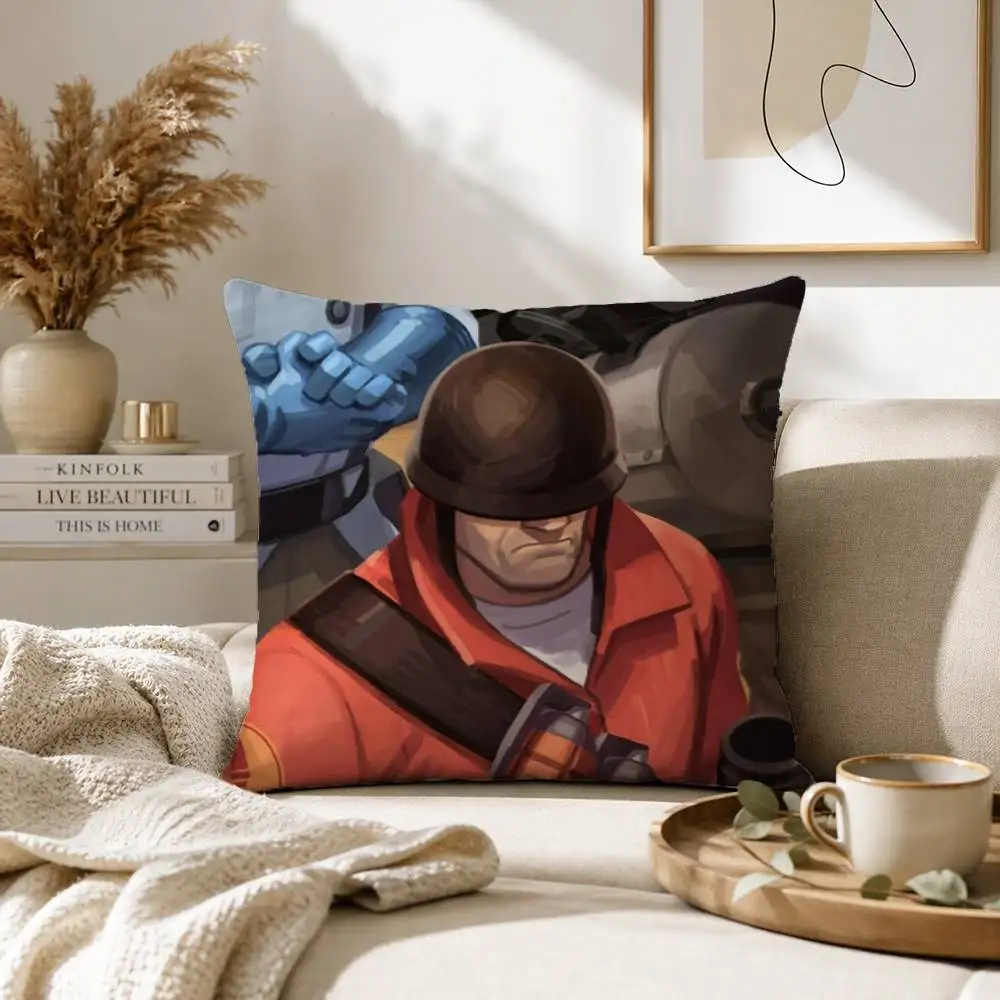 TF2 Soldier Pillow Case for Sofa Living Room Home office Decor Protective Cover