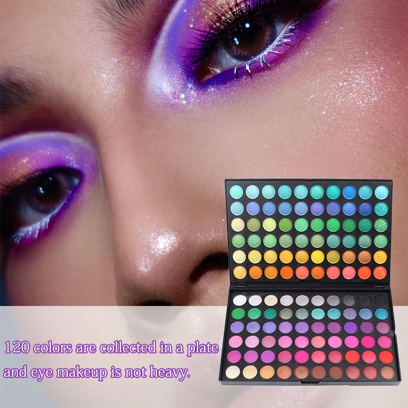 120 色グリッターアイシャドウパレットマットシマー防水長期的なプレストパウダー化粧品キットファッションギフト女性のための