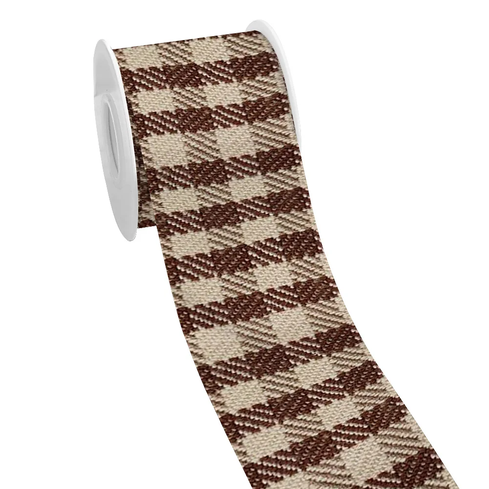Chequer Pattern Thanksgiving Day 5yards Printed Grosgrain Ribbon for Cheer Bows DIY Girl Headwear Hair Bows Satin Ribbon