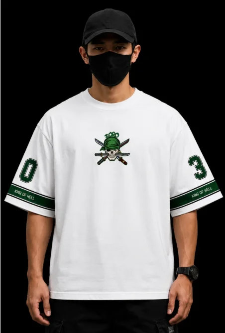 One Piece Solon V-neck Anime Solon Number 03 Hell's King Printed Quick Drying Loose Casual Mesh T-shirt