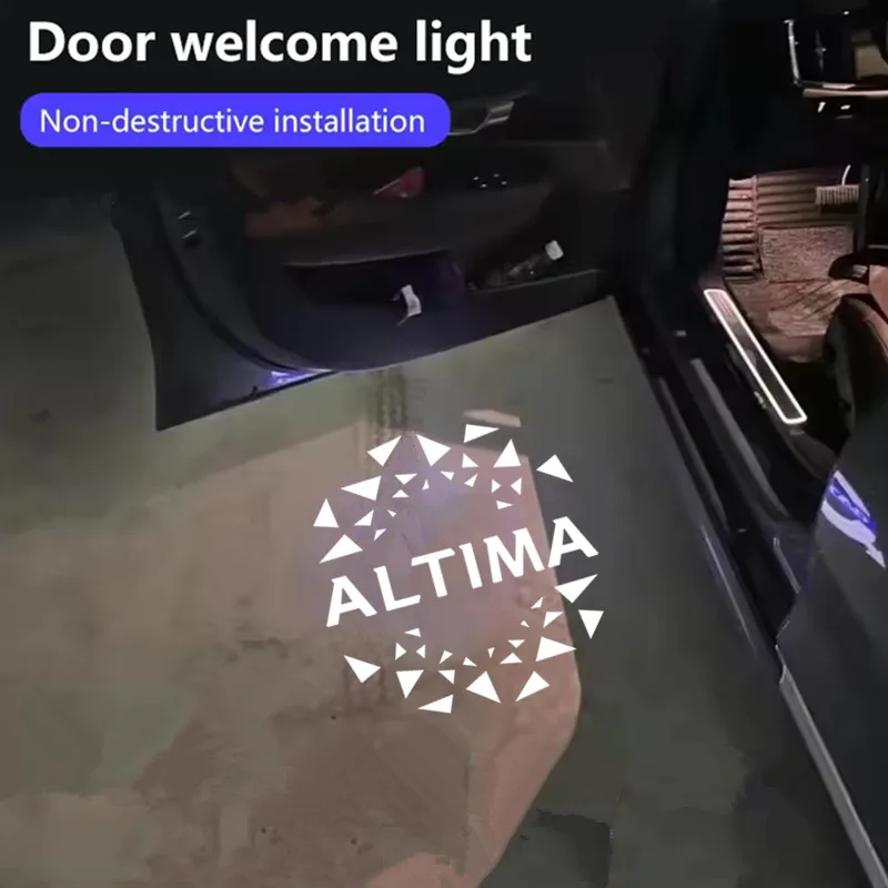 2Pcs For Altima Coupe 2008-2013 Sedan 2004-2020 Light Auto Decorative Accessories LED Car Door Welcome Light Projector lamp