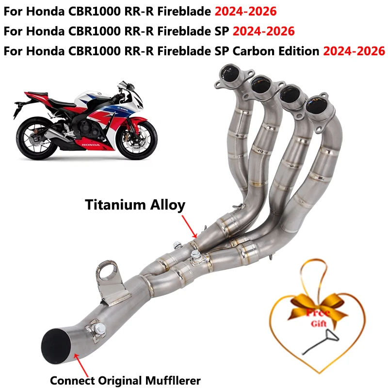 For HONDA CBR1000 RR-R Fireblade SP Carbon Edition 2024 2025 2026 Motorcycle Exhaust Escape System Titanium Front Link Pipe