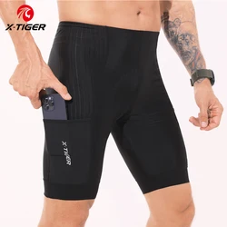 X-TIGER Men's Cycling Shorts High Density Foam Cushion MTB Road Long Distance Riding Shorts Pro Cycling Shorts 5 CM Leg Gripper