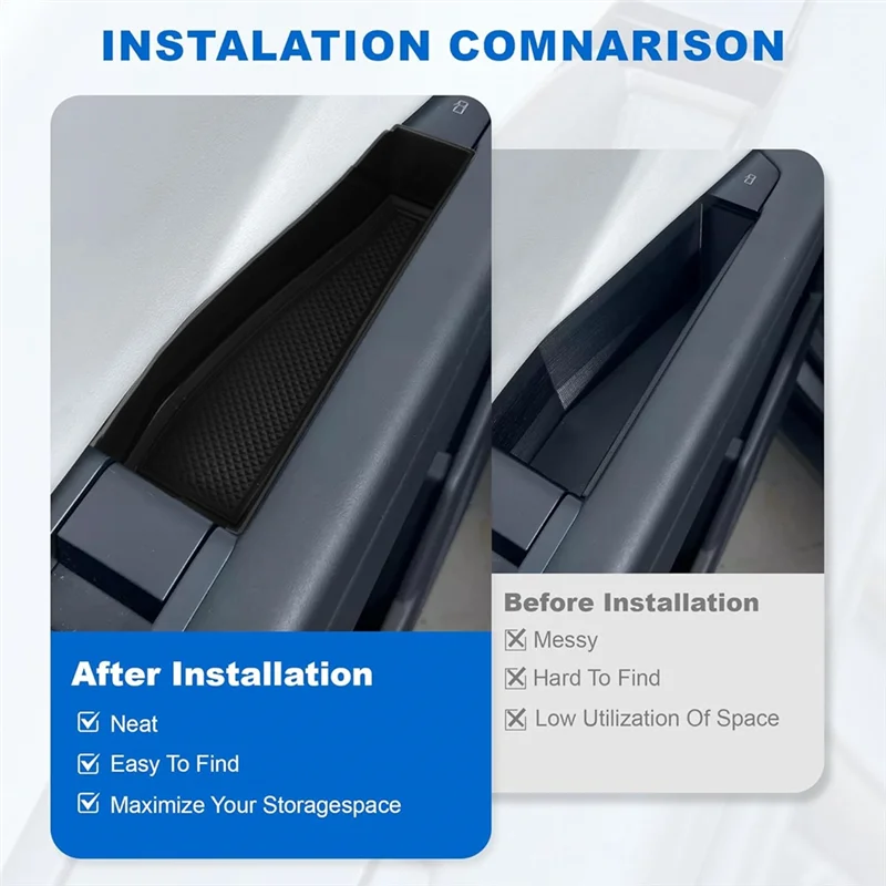 BB Front Door Handle Inserts Storage Box Tray For Tesla Cybertruck 2024 Interior Accessories