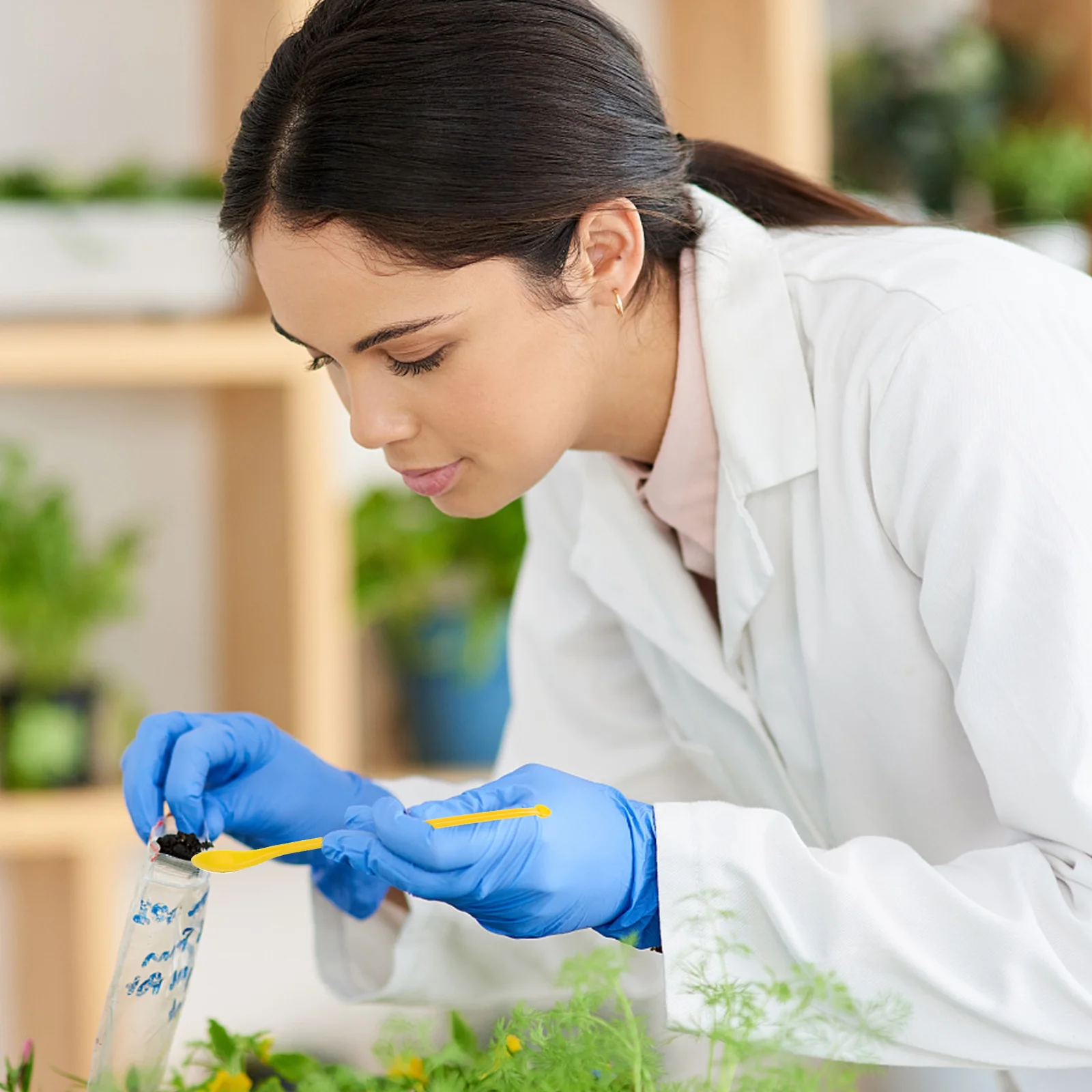 50 pcs Plastic Double Head Scoop For Powder Granule Sampling Lab Kitchen Use Lightweight Measuring Spatula Tool Teaching