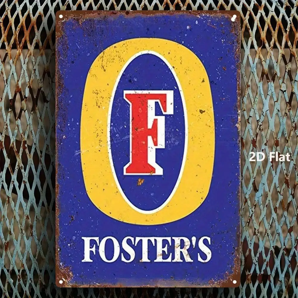 Retro Rustic Fosters Brand Beer Metal Sign Vintage Drink Logo Wall Plate Antique Decor for Bar Pub Man Cave Basement Indoor Orna