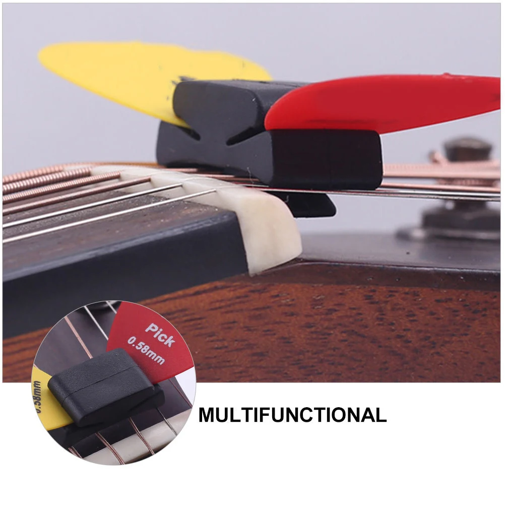 

10Pcs Guitar Pick Fixing Clips High Holders for Guitar Accessories Black Picks Holder Clip Picks Holder