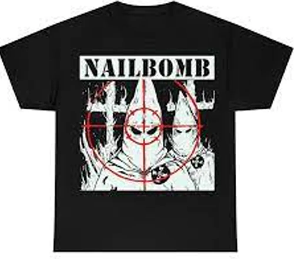 Nailbomb band album artwork black T-shirt shirt sleeve All sizes JJ4054 High Quality 100%Cotton Short Sleeve