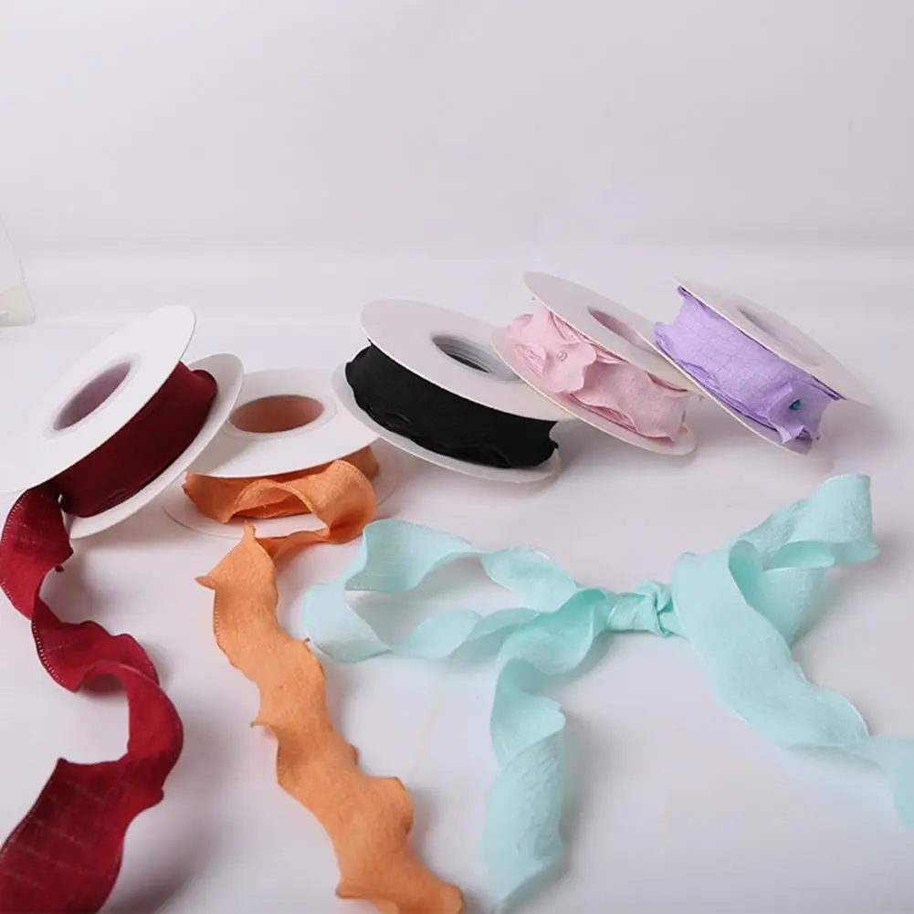 Diy الحرف الشريط الصلبة البوليستر كشكش حافة الشريط Diy بها بنفسك الخياطة هدية التفاف باقات الزفاف زينة عيد الميلاد الأزهار