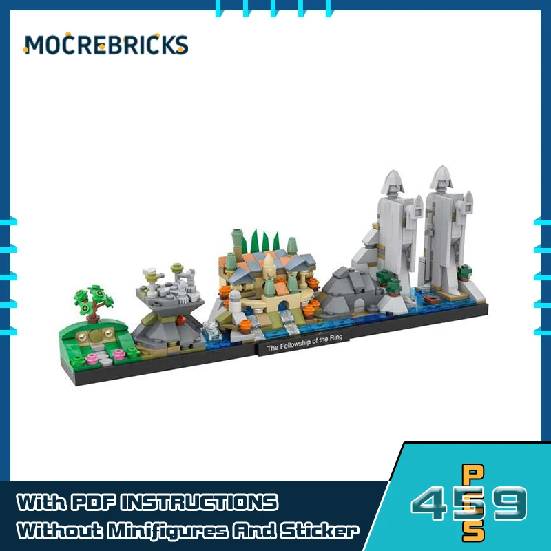 Filme marcos arquitetura skyline modelo montagem pequenas partículas blocos de construção brinquedos educativos tijolos lembranças das crianças