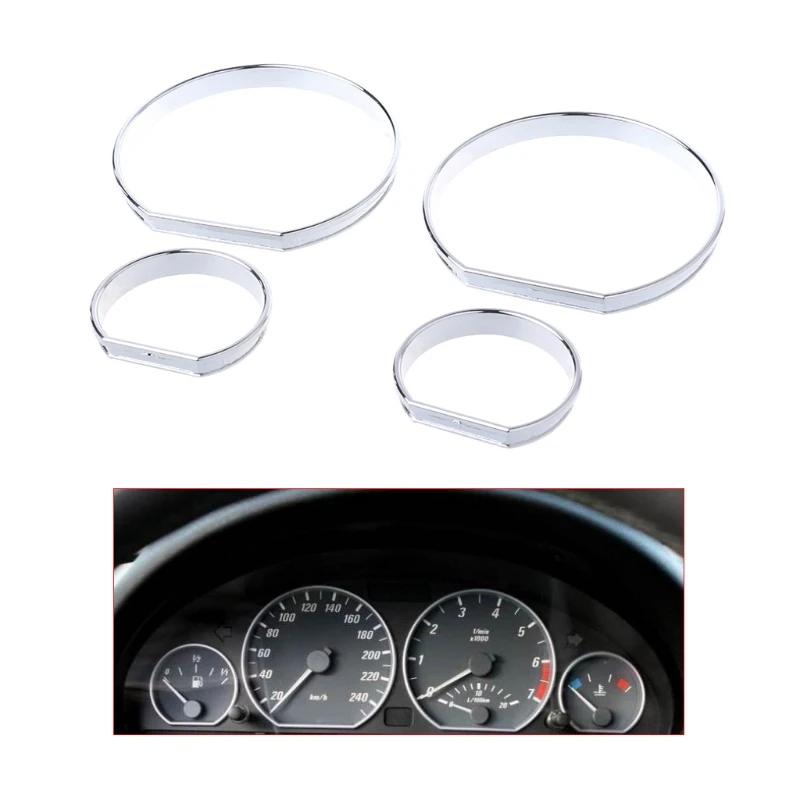 Chrome Gauge Dash Dial Rings Bezel Trim Speedometer AC M-Tech For E46 for M M3