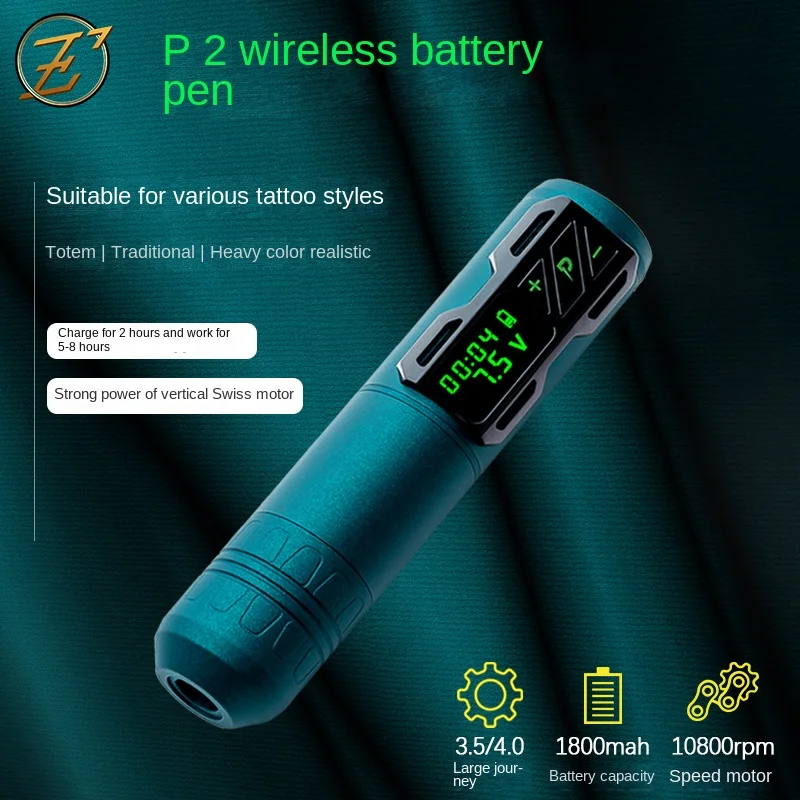 EZ Tattoo Material P2s Wireless Tattoo Pen Tattoo Stroke regolabile 0-4.5mm All-in-One Machine Power Charging IntegratedCutting