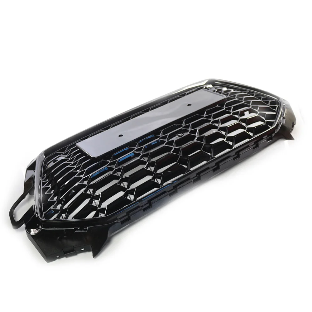 Glossy Black Car Honeycomb Front Grille Bumper Mesh Girll For AUDI A4 B9.5 S4 2020 2021 2022