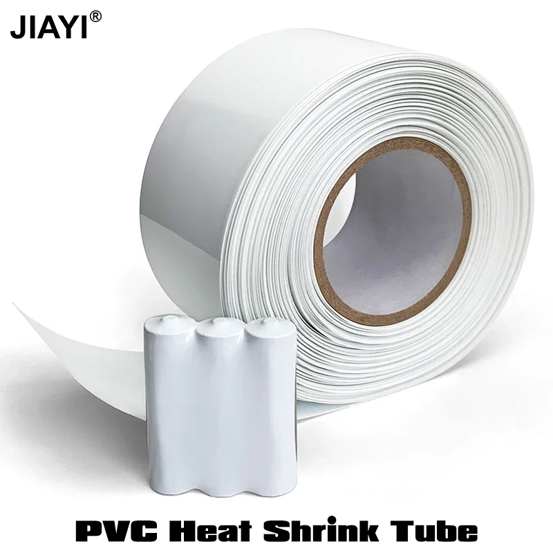 White PVC Heat-Shrink Film Width 30mm~300mm 18650 Battery Wrap Battery Pack Insulated Cable Protector Sleeve Lithium Film Case