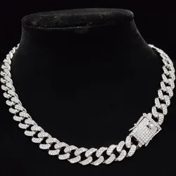 Men Women Hip hop Iced Out Bling Chain Necklace High quality 13mm width Miami Cuban Chain HipHop Necklaces Fashion Jewelry